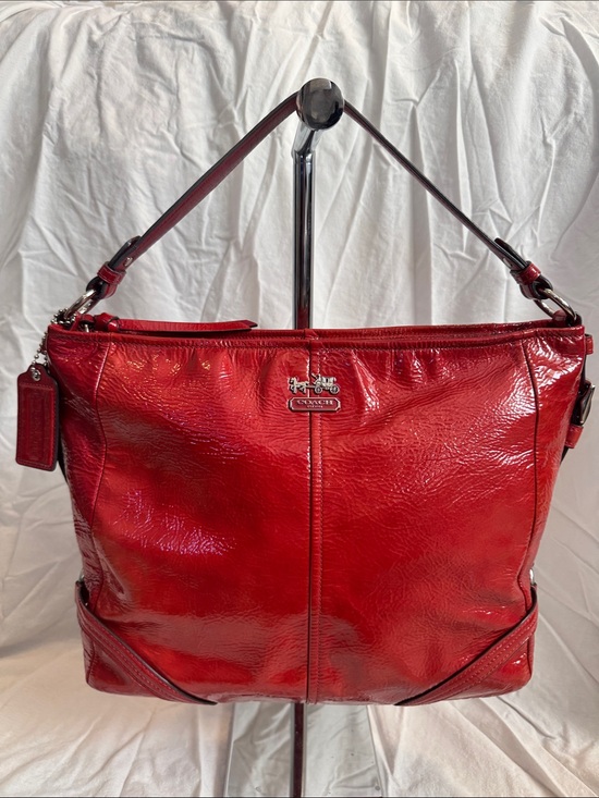 Coach Handbags - Coach Red Patent Leather Shoulder Hobo